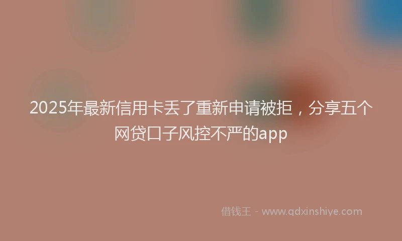 2025年最新信用卡丢了重新申请被拒，分享五个网贷口子风控不严的app