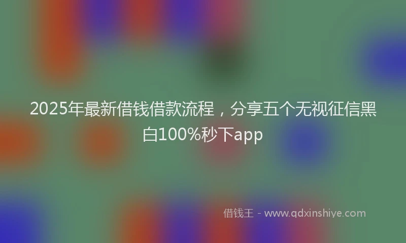 2025年最新借钱借款流程，分享五个无视征信黑白100%秒下app
