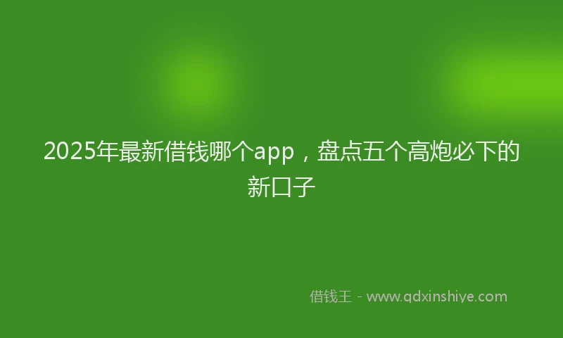 2025年最新借钱哪个app，盘点五个高炮必下的新口子
