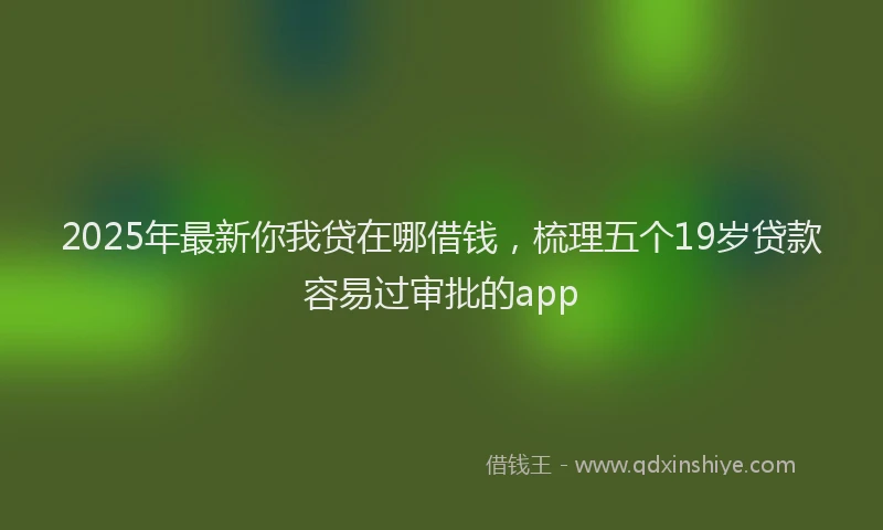 2025年最新你我贷在哪借钱，梳理五个19岁贷款容易过审批的app