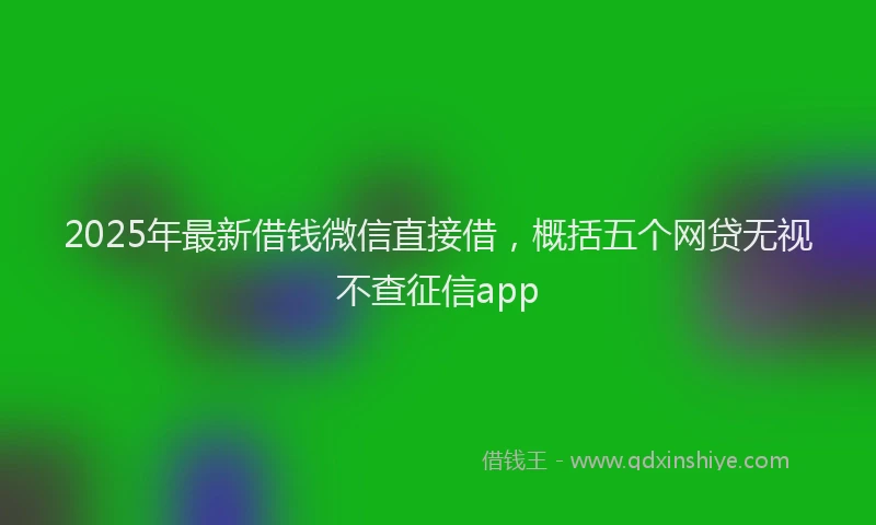 2025年最新借钱微信直接借，概括五个网贷无视不查征信app