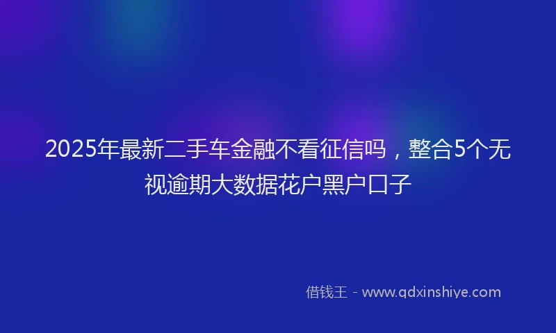2025年最新二手车金融不看征信吗，整合5个无视逾期大数据花户黑户口子