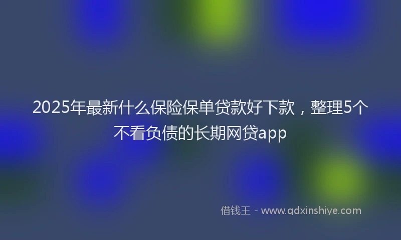 2025年最新什么保险保单贷款好下款，整理5个不看负债的长期网贷app