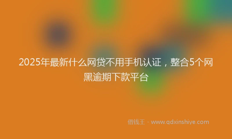 2025年最新什么网贷不用手机认证，整合5个网黑逾期下款平台