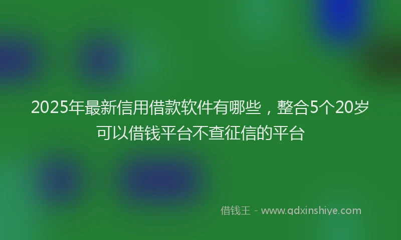 2025年最新信用借款软件有哪些，整合5个20岁可以借钱平台不查征信的平台
