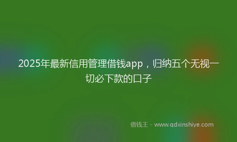2025年最新信用管理借钱app，归纳五个无视一切必下款的口子