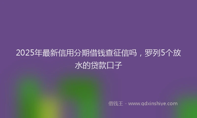 2025年最新信用分期借钱查征信吗，罗列5个放水的贷款口子