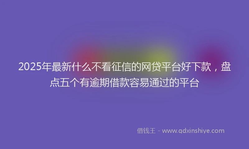 2025年最新什么不看征信的网贷平台好下款，盘点五个有逾期借款容易通过的平台