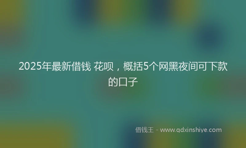 2025年最新借钱 花呗，概括5个网黑夜间可下款的口子