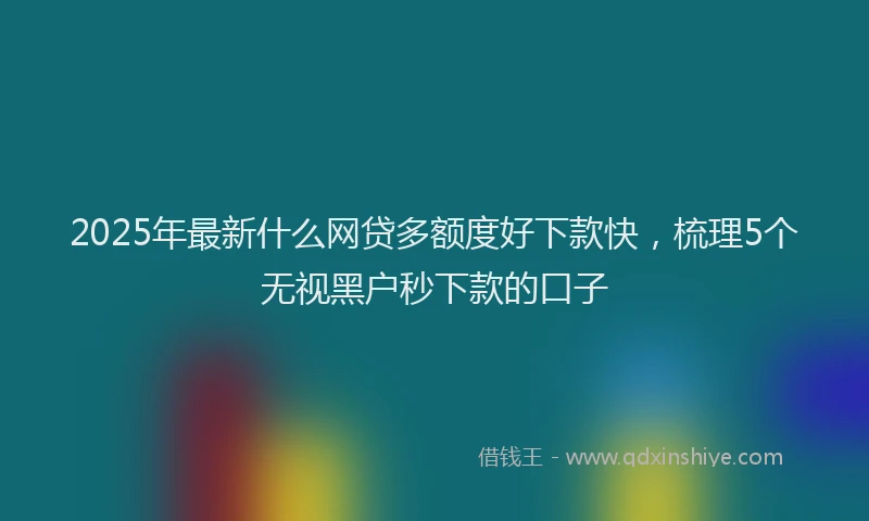 2025年最新什么网贷多额度好下款快，梳理5个无视黑户秒下款的口子
