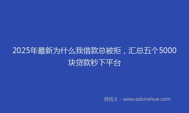 2025年最新为什么我借款总被拒，汇总五个5000块贷款秒下平台