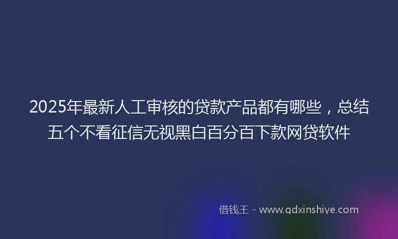2025年最新人工审核的贷款产品都有哪些，总结五个不看征信无视黑白百分百下款网贷软件
