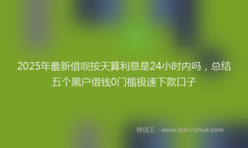 2025年最新借呗按天算利息是24小时内吗，总结五个黑户借钱0门槛极速下款口子