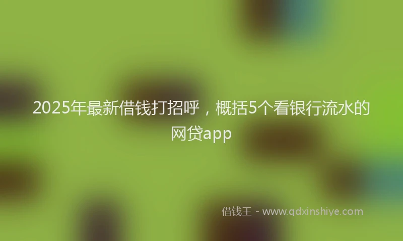 2025年最新借钱打招呼，概括5个看银行流水的网贷app