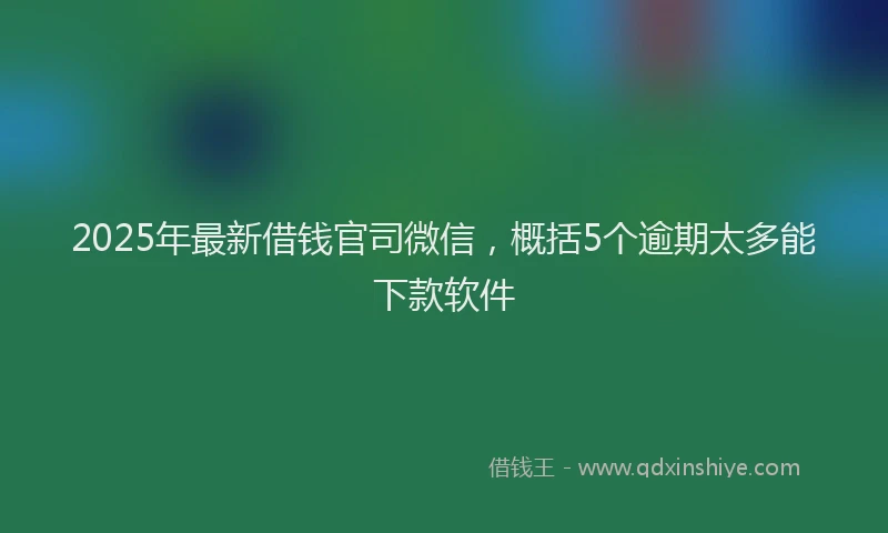 2025年最新借钱官司微信，概括5个逾期太多能下款软件