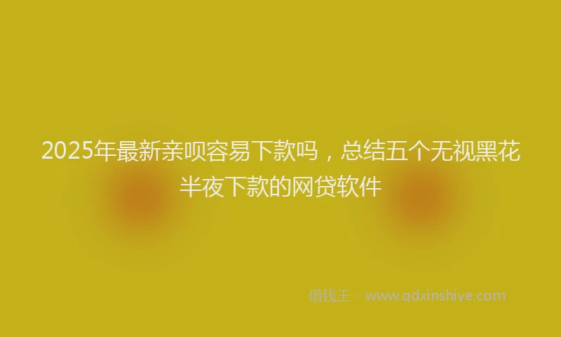2025年最新亲呗容易下款吗，总结五个无视黑花半夜下款的网贷软件