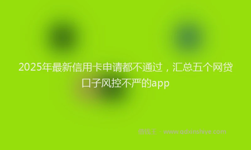 2025年最新信用卡申请都不通过，汇总五个网贷口子风控不严的app