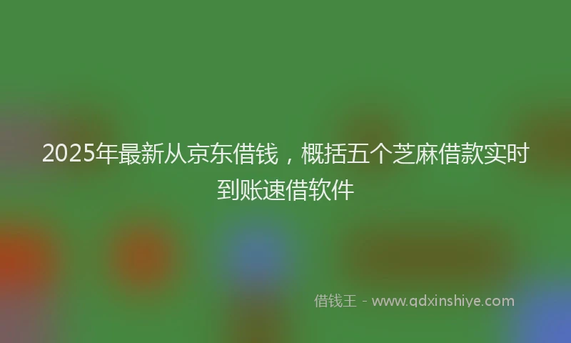 2025年最新从京东借钱，概括五个芝麻借款实时到账速借软件