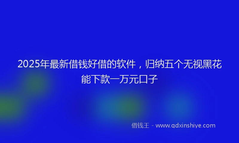 2025年最新借钱好借的软件，归纳五个无视黑花能下款一万元口子