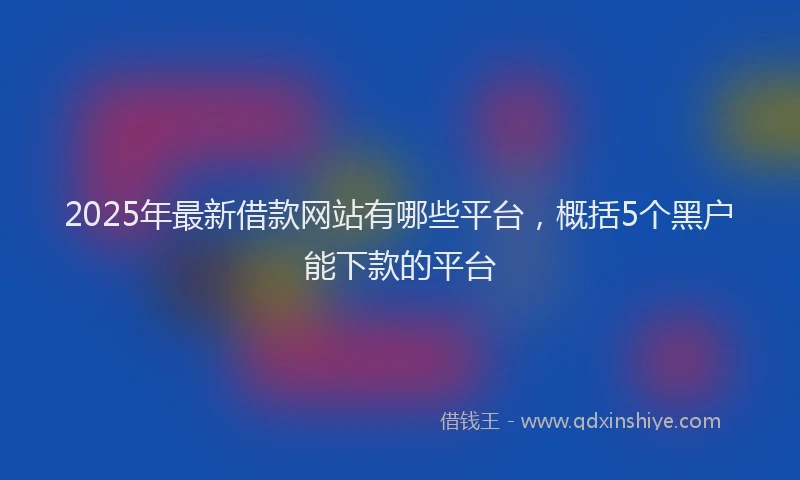 2025年最新借款网站有哪些平台，概括5个黑户能下款的平台