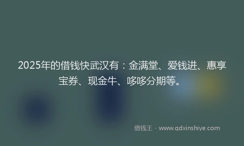 2025年的借钱快武汉有：金满堂、爱钱进、惠享宝券、现金牛、哆哆分期等。