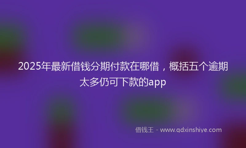 2025年最新借钱分期付款在哪借，概括五个逾期太多仍可下款的app