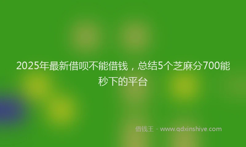 2025年最新借呗不能借钱，总结5个芝麻分700能秒下的平台