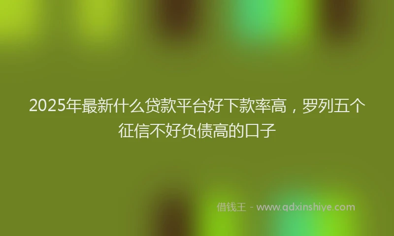 2025年最新什么贷款平台好下款率高，罗列五个征信不好负债高的口子