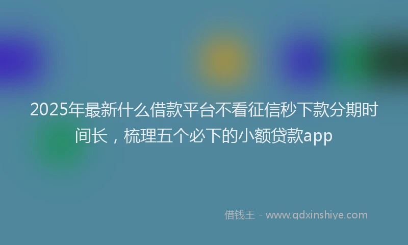 2025年最新什么借款平台不看征信秒下款分期时间长，梳理五个必下的小额贷款app