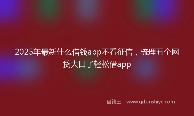 2025年最新什么借钱app不看征信，梳理五个网贷大口子轻松借app