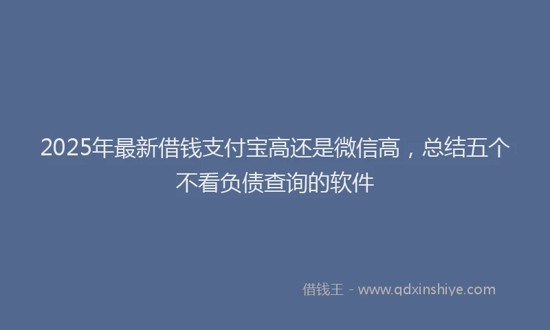 2025年最新借钱支付宝高还是微信高，总结五个不看负债查询的软件