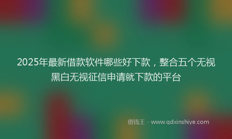 2025年最新借款软件哪些好下款，整合五个无视黑白无视征信申请就下款的平台