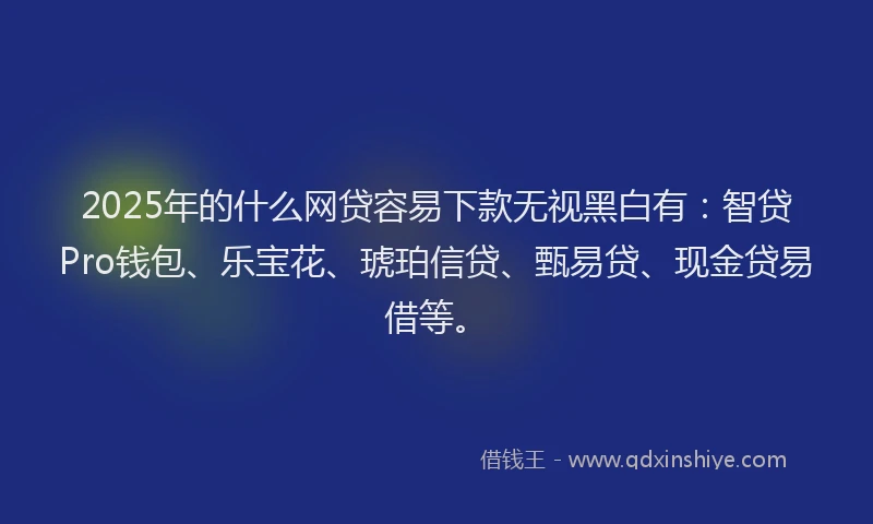 2025年的什么网贷容易下款无视黑白有：智贷Pro钱包、乐宝花、琥珀信贷、甄易贷、现金贷易借等。