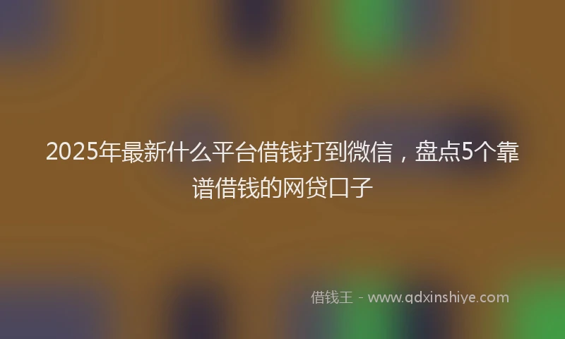 2025年最新什么平台借钱打到微信，盘点5个靠谱借钱的网贷口子