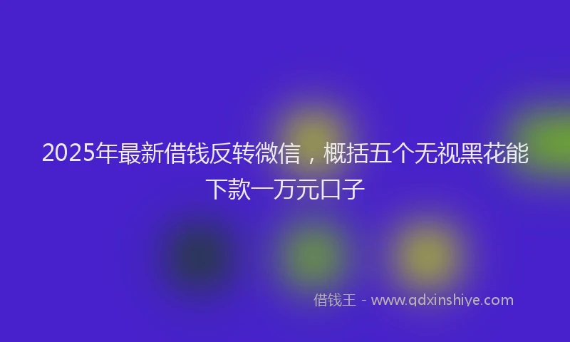 2025年最新借钱反转微信，概括五个无视黑花能下款一万元口子