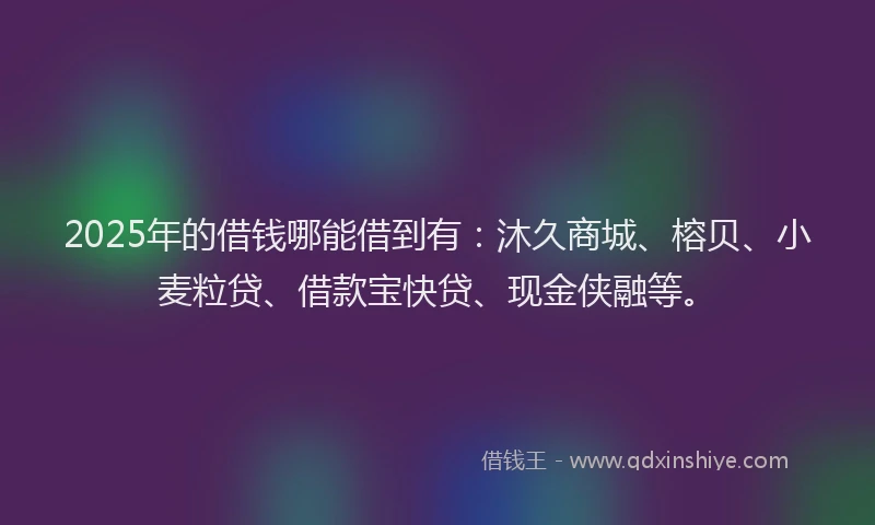 2025年的借钱哪能借到有：沐久商城、榕贝、小麦粒贷、借款宝快贷、现金侠融等。
