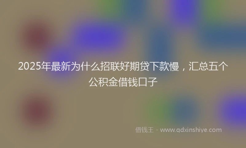 2025年最新为什么招联好期贷下款慢，汇总五个公积金借钱口子