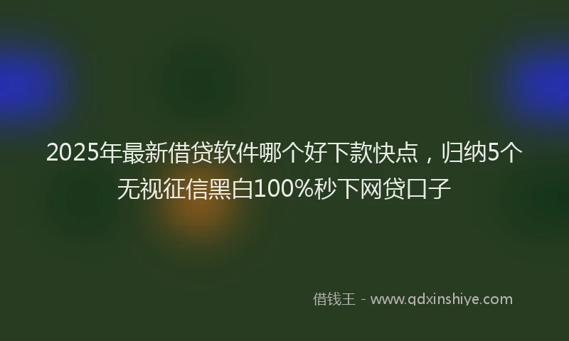 2025年最新借贷软件哪个好下款快点，归纳5个无视征信黑白100%秒下网贷口子