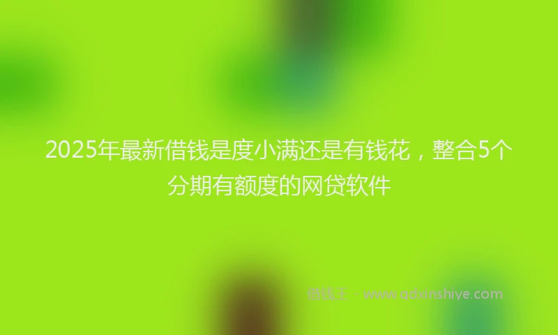 2025年最新借钱是度小满还是有钱花，整合5个分期有额度的网贷软件