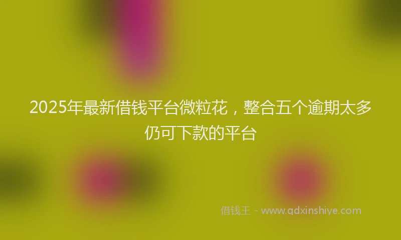 2025年最新借钱平台微粒花，整合五个逾期太多仍可下款的平台
