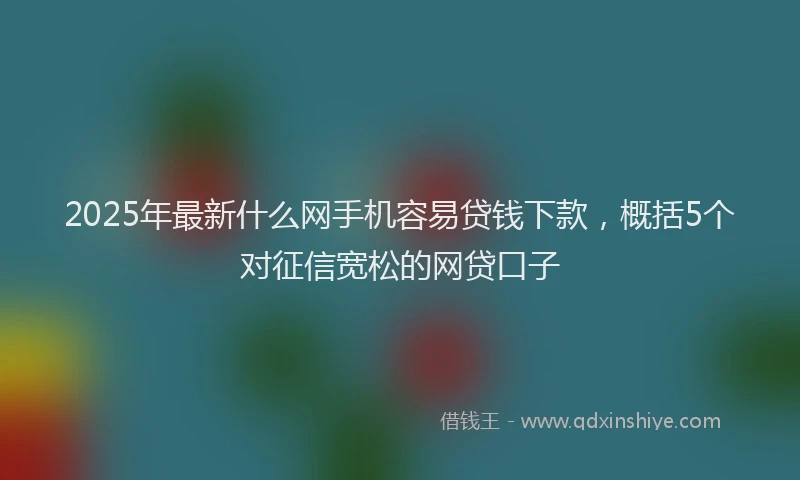 2025年最新什么网手机容易贷钱下款，概括5个对征信宽松的网贷口子