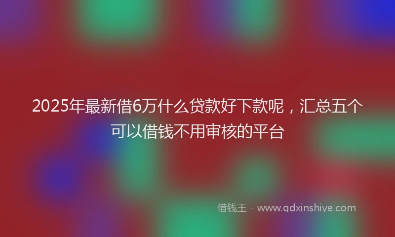 2025年最新借6万什么贷款好下款呢，汇总五个可以借钱不用审核的平台