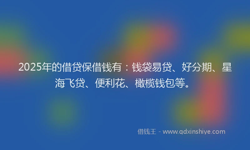 2025年的借贷保借钱有：钱袋易贷、好分期、星海飞贷、便利花、橄榄钱包等。