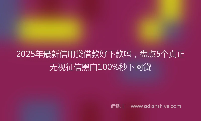 2025年最新信用贷借款好下款吗，盘点5个真正无视征信黑白100%秒下网贷