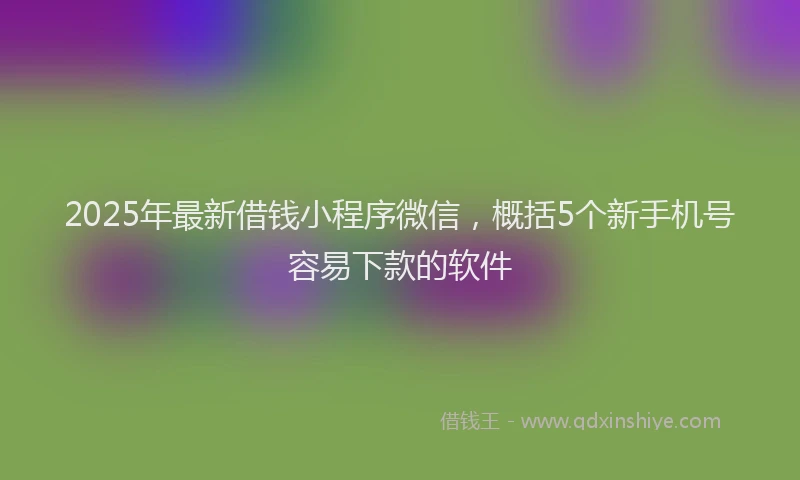 2025年最新借钱小程序微信，概括5个新手机号容易下款的软件