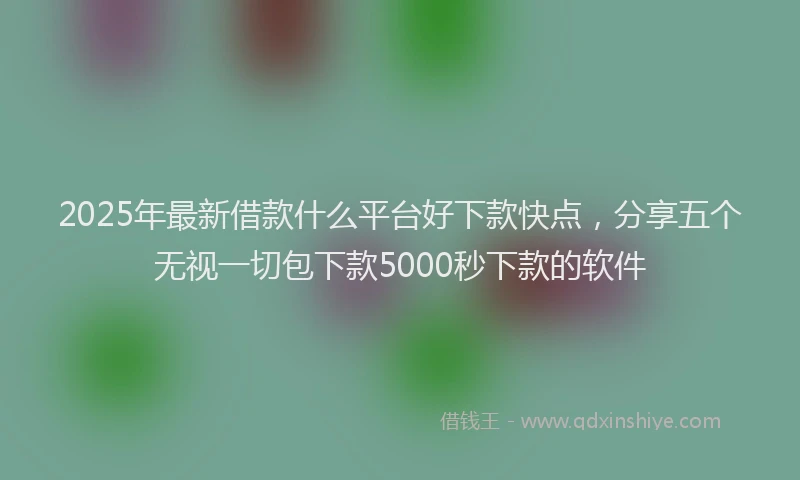 2025年最新借款什么平台好下款快点，分享五个无视一切包下款5000秒下款的软件