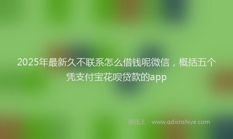 2025年最新久不联系怎么借钱呢微信，概括五个凭支付宝花呗贷款的app
