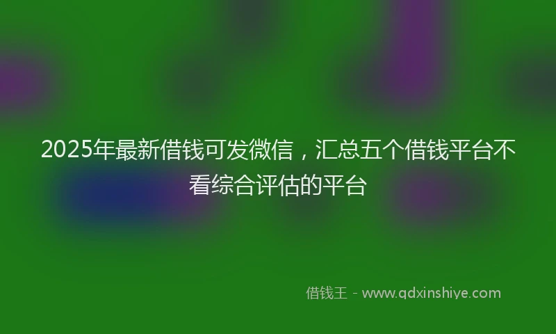 2025年最新借钱可发微信，汇总五个借钱平台不看综合评估的平台