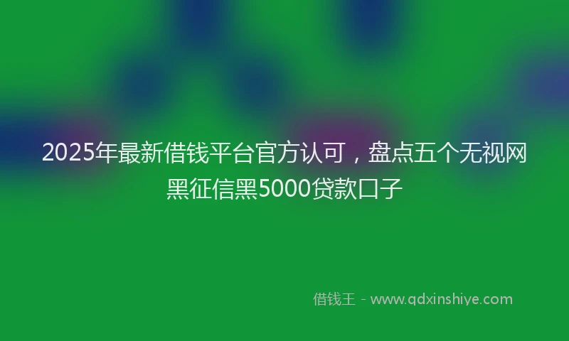 2025年最新借钱平台官方认可，盘点五个无视网黑征信黑5000贷款口子