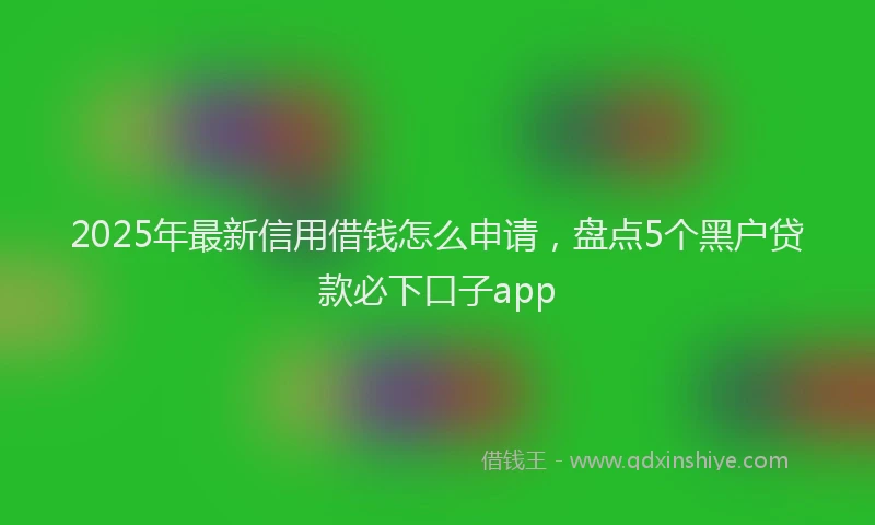 2025年最新信用借钱怎么申请，盘点5个黑户贷款必下口子app
